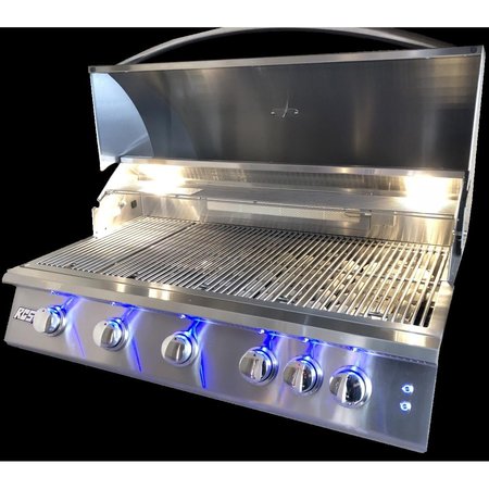CGPRODUCTS 40 in.Premier GrillBlue LED with Rear Burner-Propane RJC40ALLP